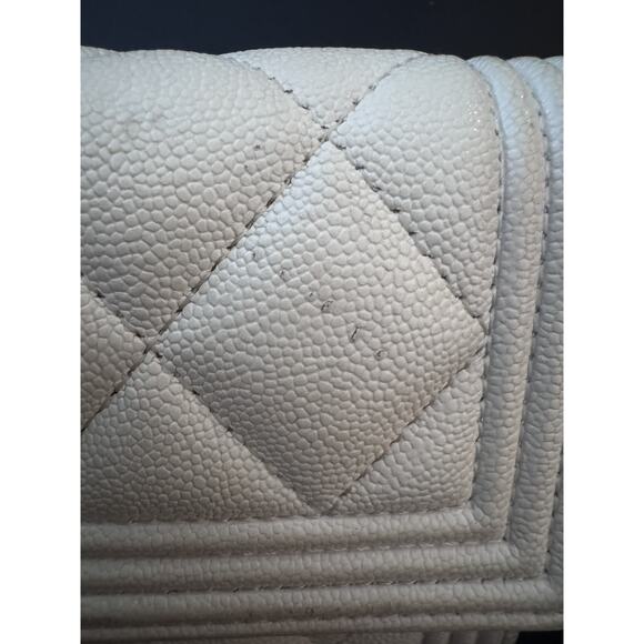 Chanel Boy Cream Beige Gold Tone Long Quilted Wallet W/box - Picture 7 of 14